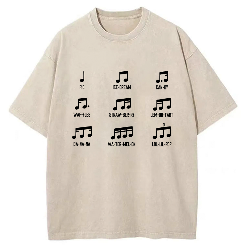 Tokyo-Tiger Food Word Pronunciation Rhythm Washed T-Shirt