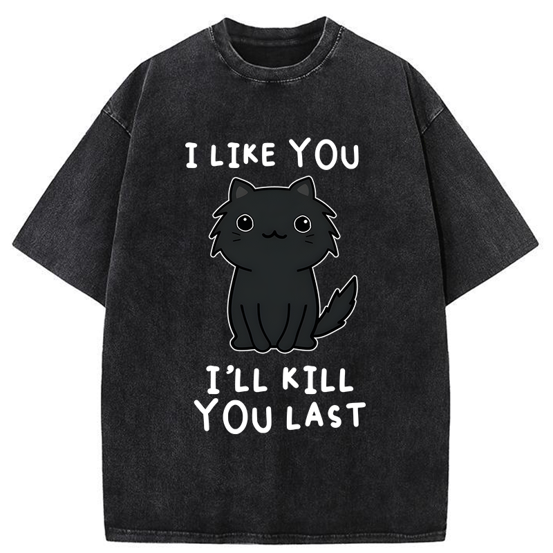 Tokyo-Tiger Black Cat Preparing For Assassination Washed T-Shirt