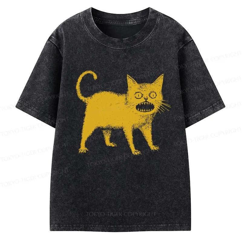 Tokyo-Tiger Horrible Japanese Cat Kids Washed T-Shirt Sale
