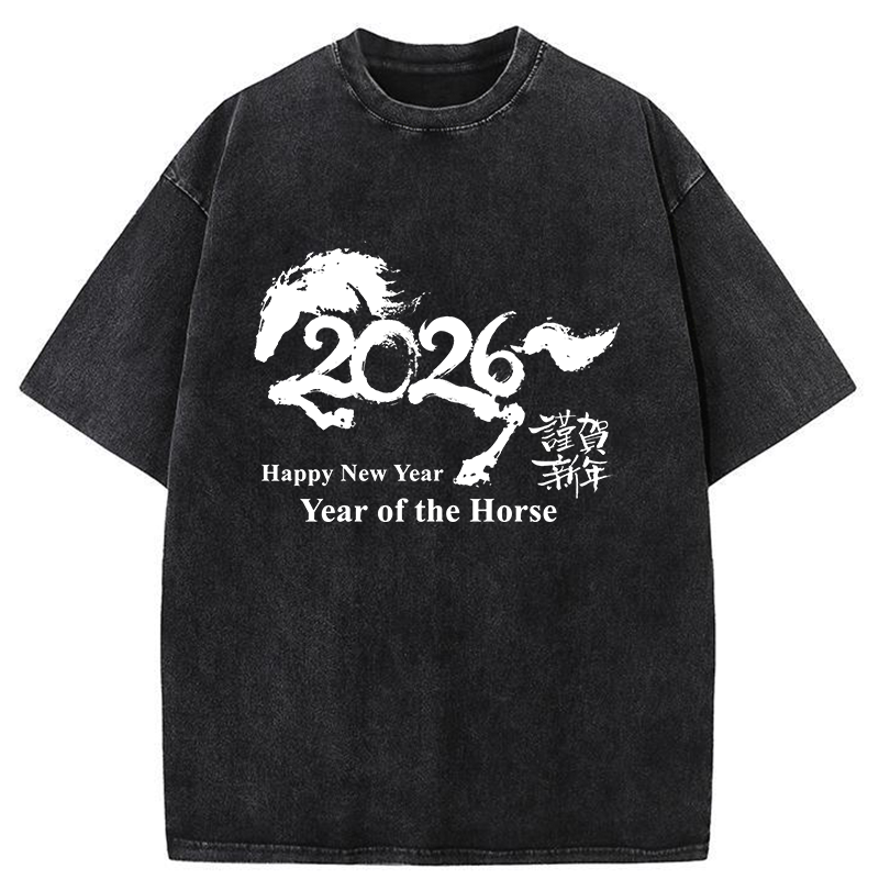Tokyo-Tiger Year of the Horse 2026 Washed T-Shirt
