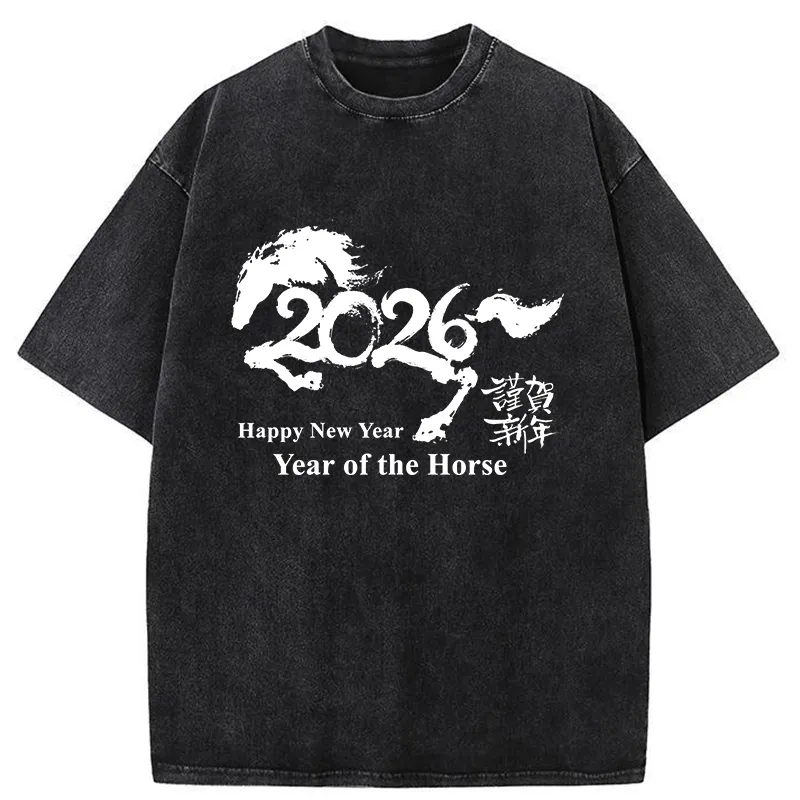 Tokyo-Tiger Year of the Horse 2026 Washed T-Shirt