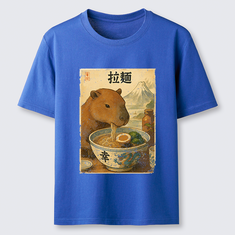 Tokyo-Tiger Capybara Eating Japan Ramen Classic T-Shirt