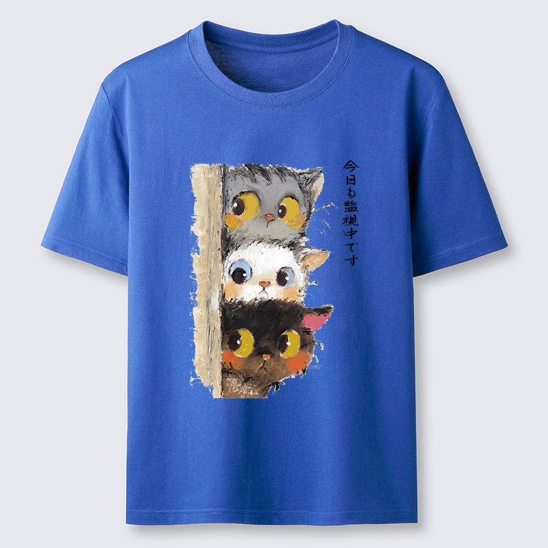 Tokyo-Tiger Three Cats Secretly Monitor Their Owner Classic T-Shirt