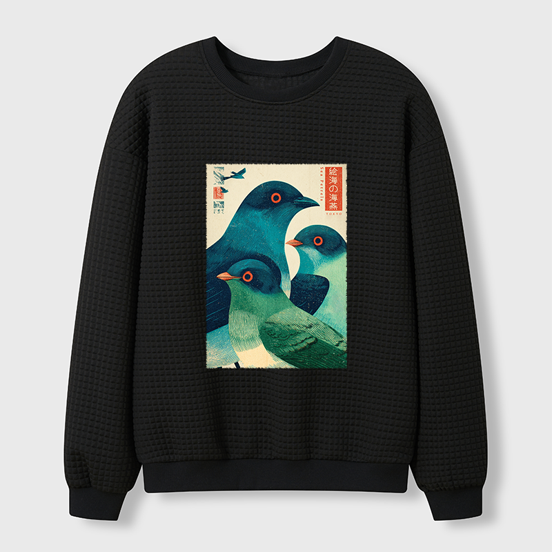 Tokyo-Tiger Petrels Of The Painted Sea Waffle Sweatshirt