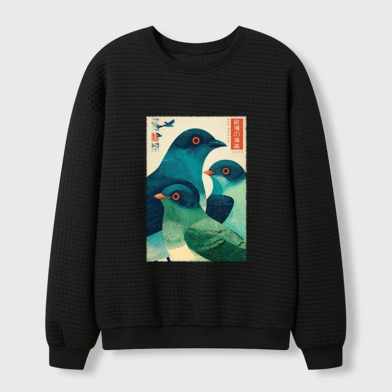 Tokyo-Tiger Petrels Of The Painted Sea Waffle Sweatshirt