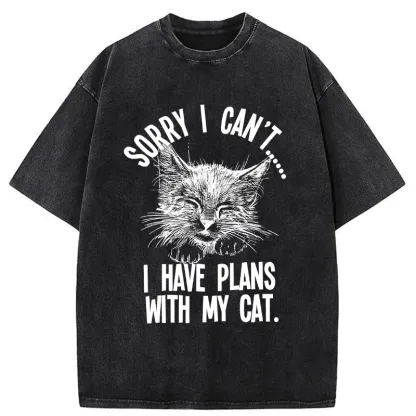 Tokyo-Tiger I Have An Agreement With My Cat Washed T-Shirt