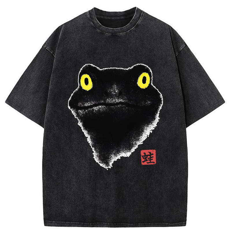 Tokyo-Tiger Ink Painting Of A Frog Washed T-Shirt