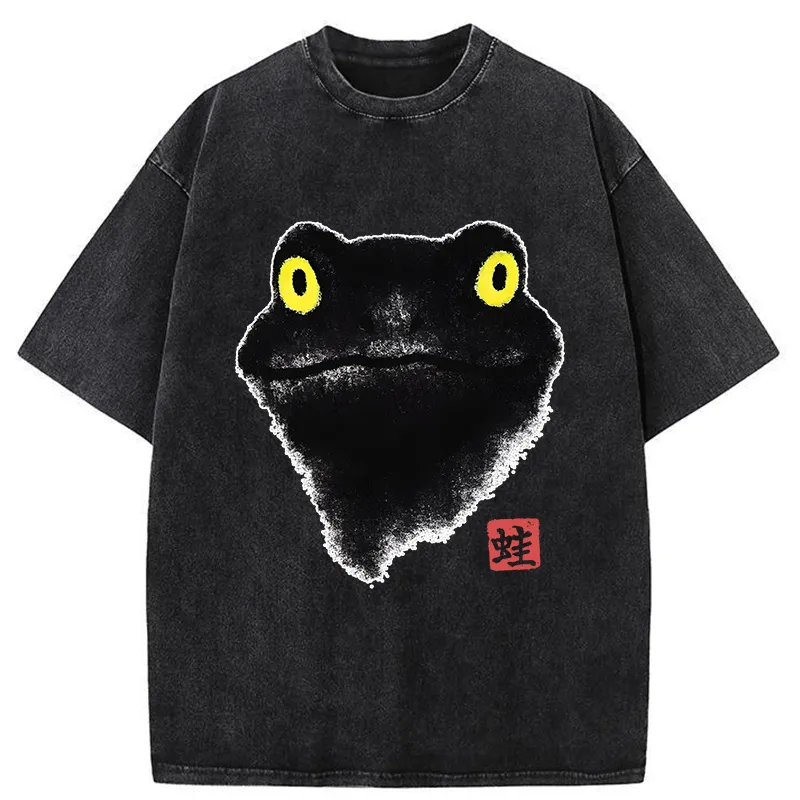 Tokyo-Tiger Ink Painting Of A Frog Washed T-Shirt