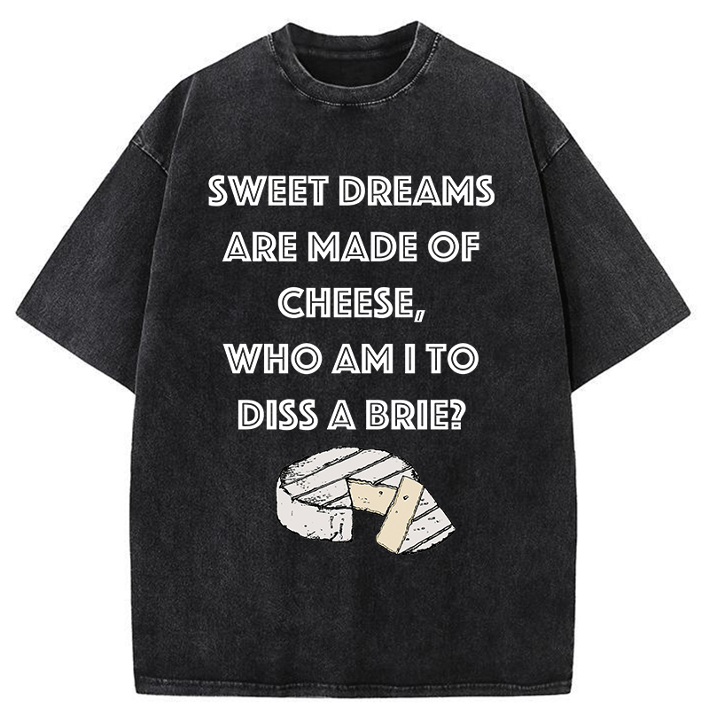 Tokyo-Tiger Funny Cheese Music Washed T-Shirt