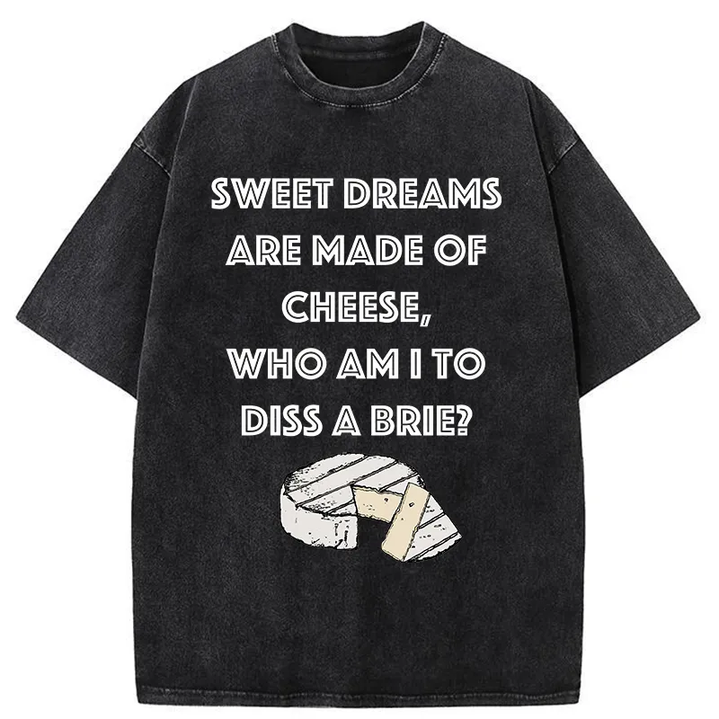 Tokyo-Tiger Funny Cheese Music Washed T-Shirt