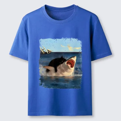 Tokyo-Tiger Cat Bites Shark Classic T-Shirt