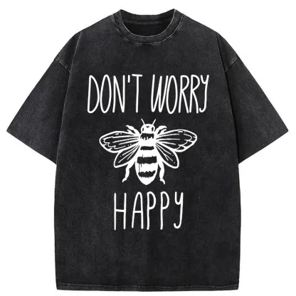 Tokyo-Tiger Don’t Worry Be Happy Washed T-Shirt