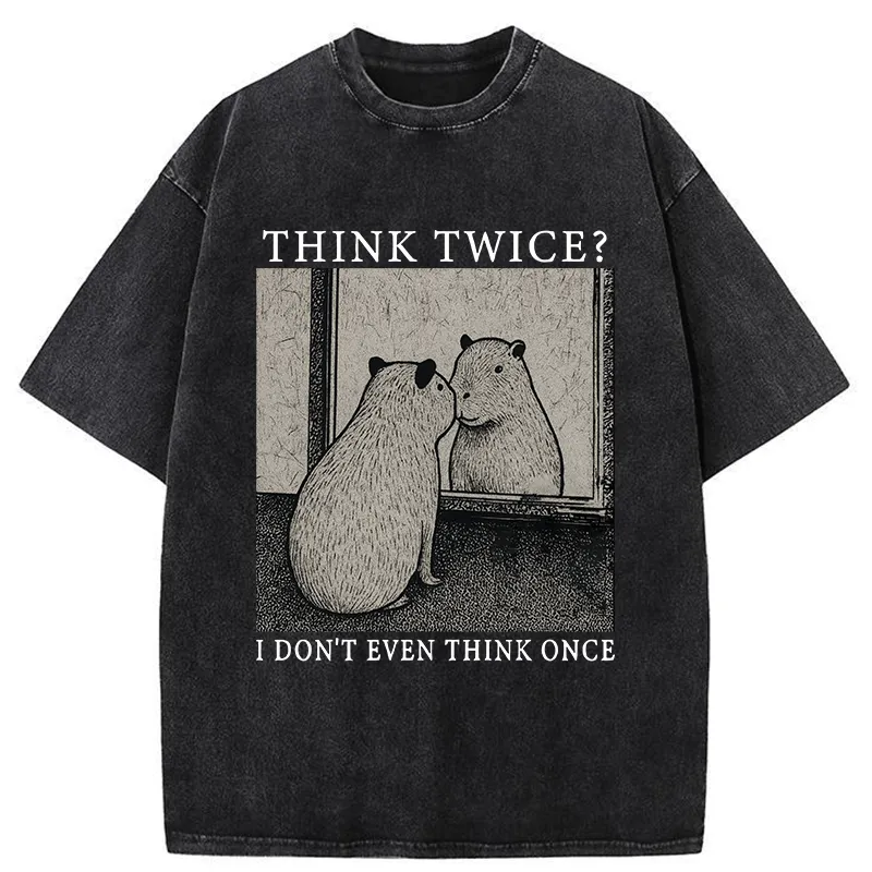 Tokyo-Tiger Capybara That Doesn't Think Washed T-Shirt