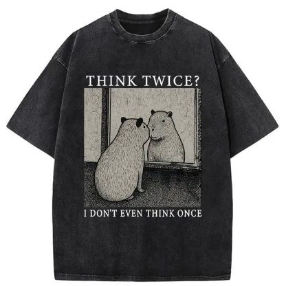 Tokyo-Tiger Capybara That Doesn't Think Washed T-Shirt