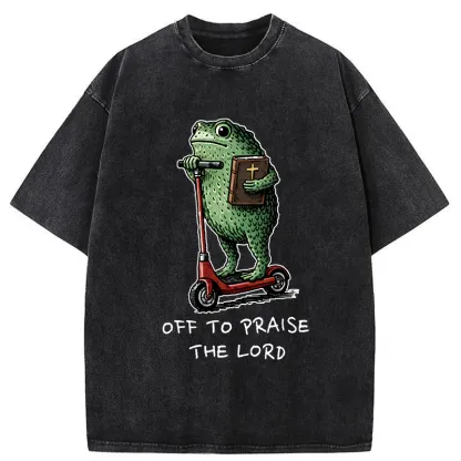 Tokyo-Tiger Off To Praise The Lord Washed T-Shirt