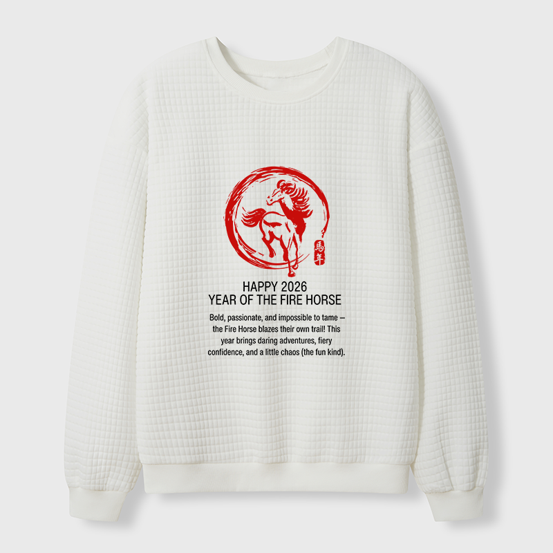 Tokyo-Tiger New Year Fire Horse Waffle Sweatshirt