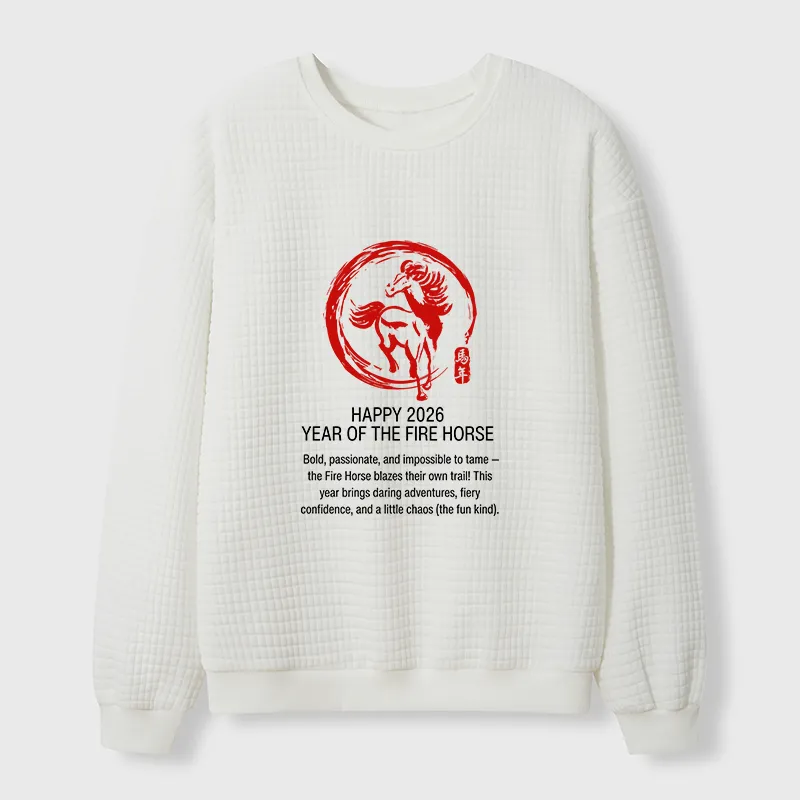 Tokyo-Tiger New Year Fire Horse Waffle Sweatshirt