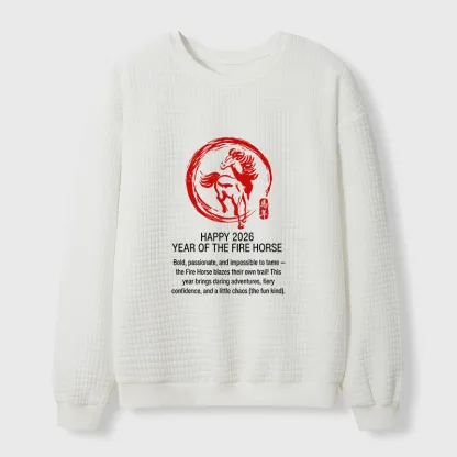 Tokyo-Tiger New Year Fire Horse Waffle Sweatshirt