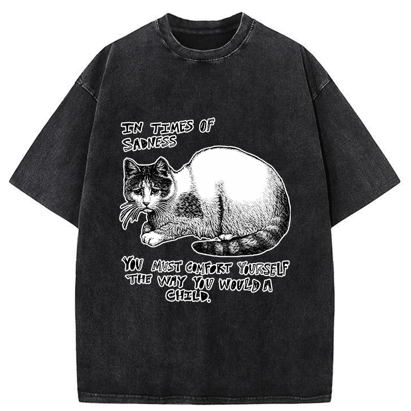 Tokyo-Tiger Comfort Yourself When You're Sad Washed T-Shirt