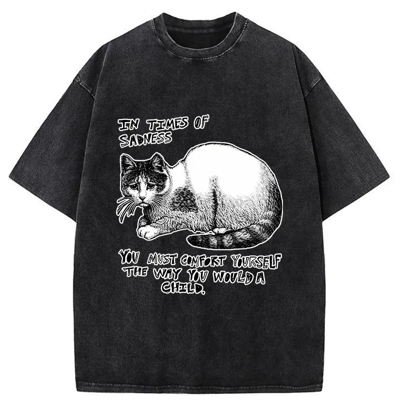 Tokyo-Tiger Comfort Yourself When You're Sad Washed T-Shirt