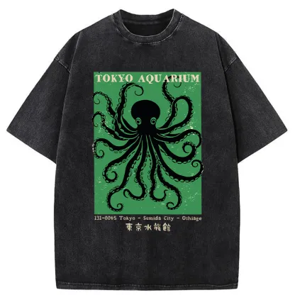 Tokyo-Tiger Tokyo Aquarium Washed T-Shirt