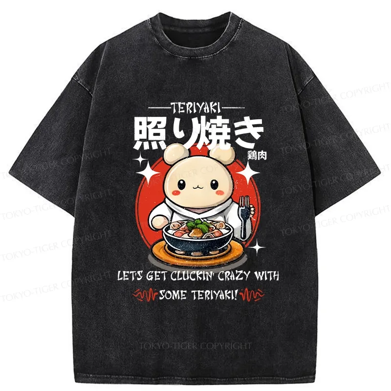 Tokyo-Tiger Chicken Teriyaki Japanese Washed T-Shirt