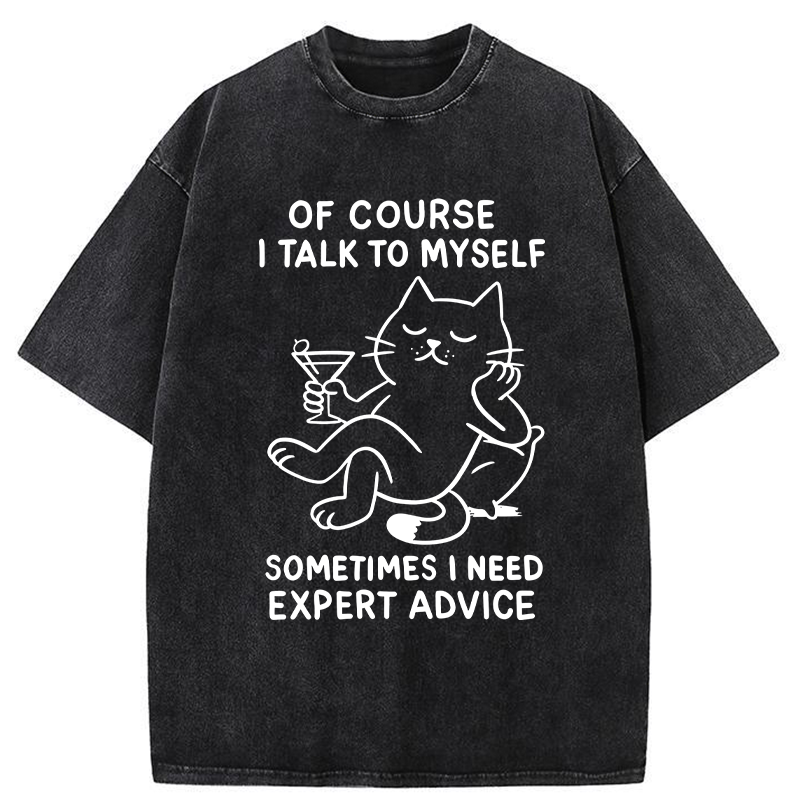 Tokyo-Tiger Cat Talking To Itself Washed T-Shirt