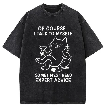 Tokyo-Tiger Cat Talking To Itself Washed T-Shirt