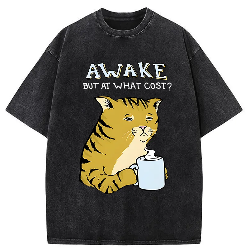 Tokyo-Tiger Tired Orange Cat Washed T-Shirt Sale