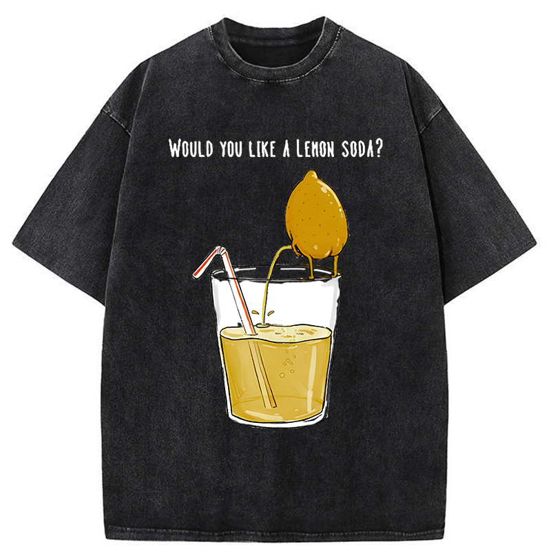 Tokyo-Tiger Freshly Squeezed Lemon Juice Funny Washed T-Shirt