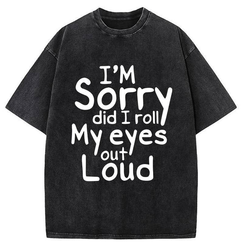 Tokyo-Tiger Rolling One's Eyes Funny Washed T-Shirt