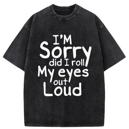 Tokyo-Tiger Rolling One's Eyes Funny Washed T-Shirt