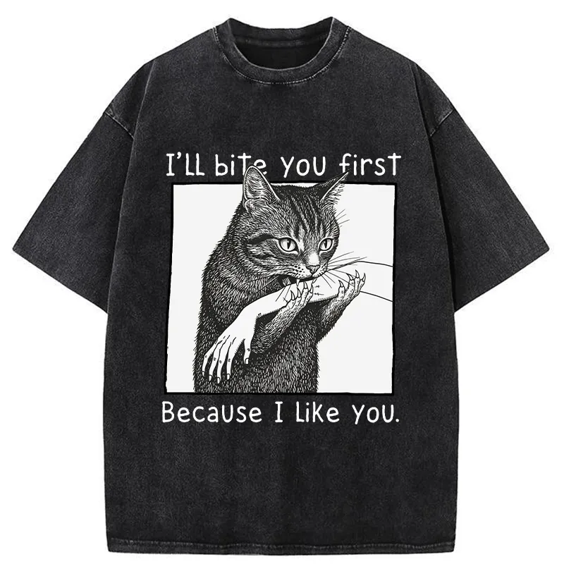Tokyo-Tiger I Bit You Because I Love You So Much Washed T-Shirt