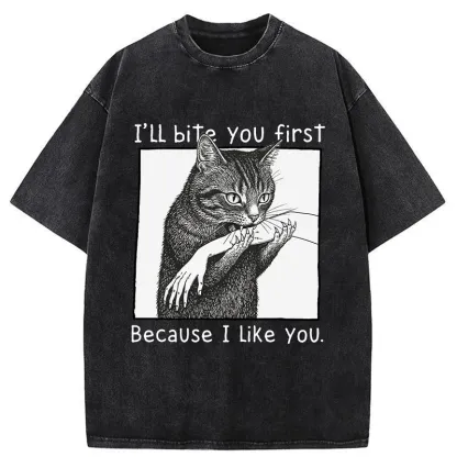 Tokyo-Tiger I Bit You Because I Love You So Much Washed T-Shirt