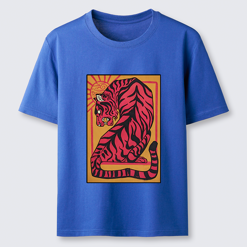 Tokyo-Tiger Powerful Tiger Woodcut Print Classic T-Shirt