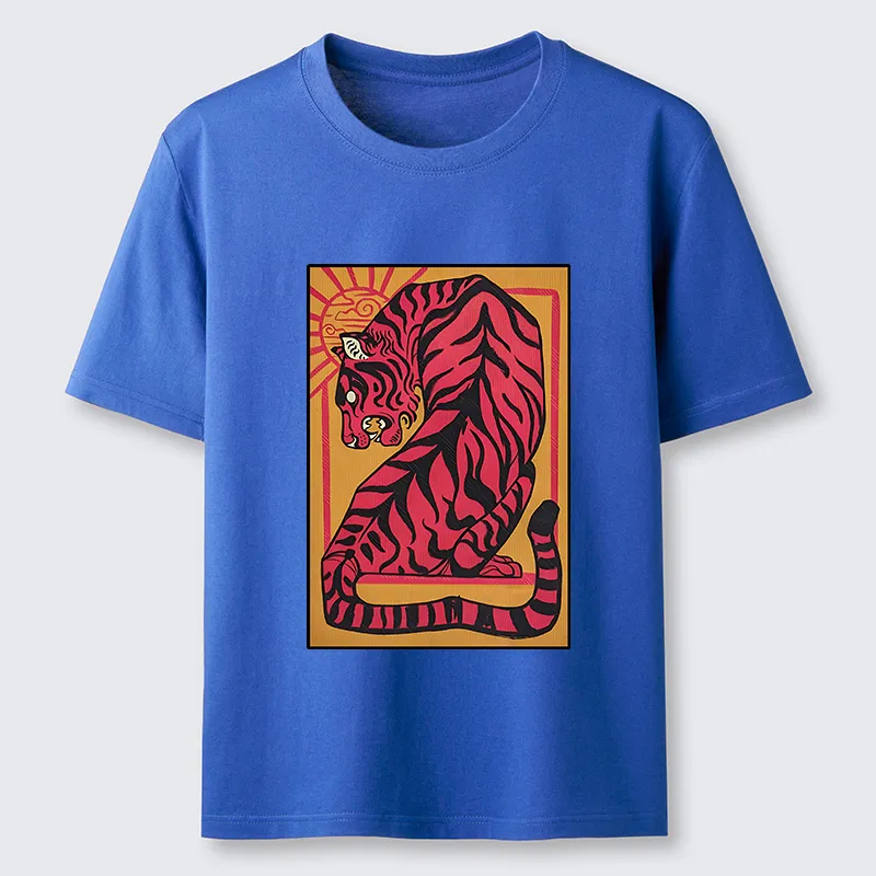 Tokyo-Tiger Powerful Tiger Woodcut Print Classic T-Shirt
