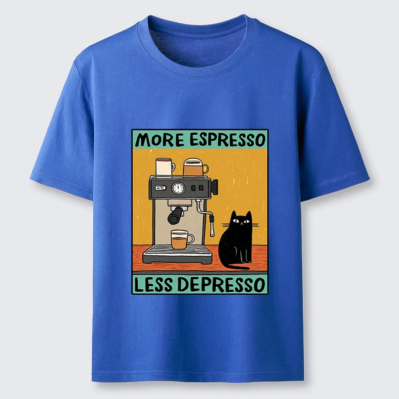 Tokyo-Tiger More Espresso Less Depresso Cute Cat Classic T-Shirt