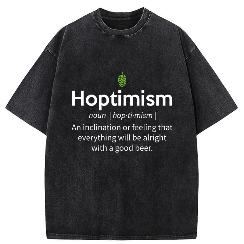 Tokyo-Tiger Hoptimism Beer Drinker Washed T-Shirt