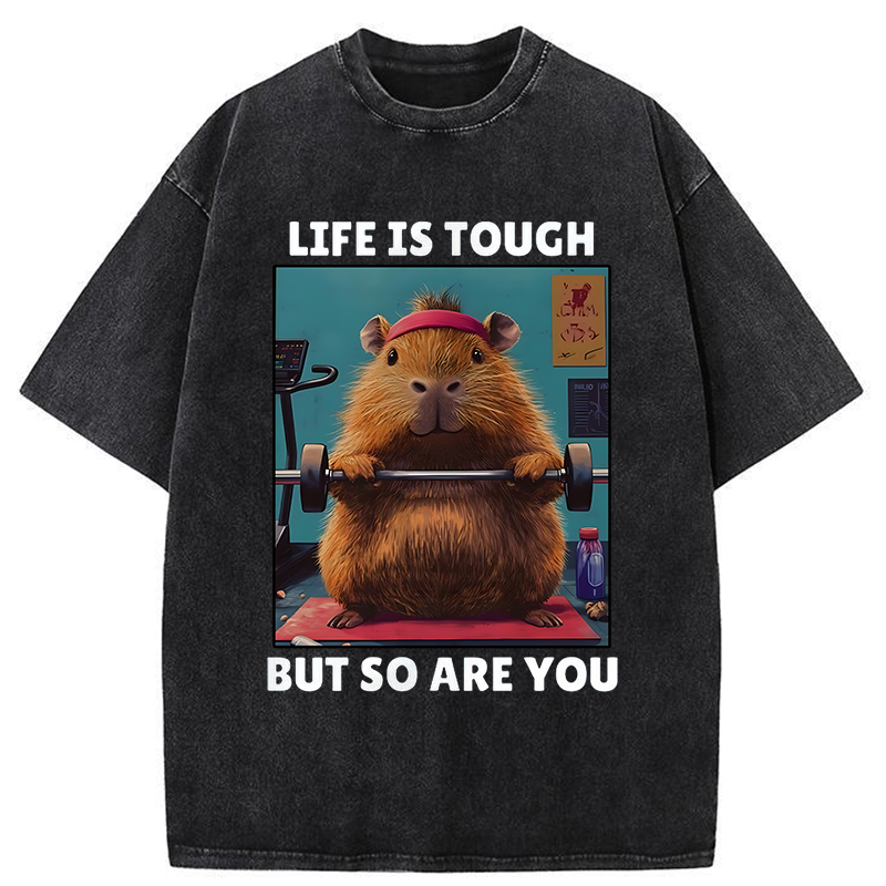 Tokyo-Tiger Withstand Tough Funny Washed T-Shirt