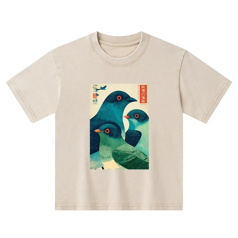 Tokyo-Tiger Petrels Of The Painted Sea Kids Washed T-Shirt