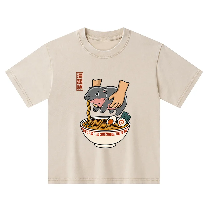 Tokyo-Tiger Noodles Got Me Kids Washed T-Shirt