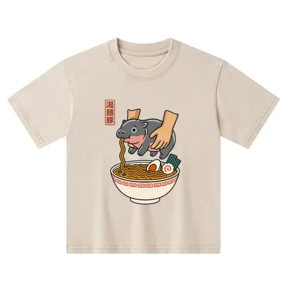 Tokyo-Tiger Noodles Got Me Kids Washed T-Shirt