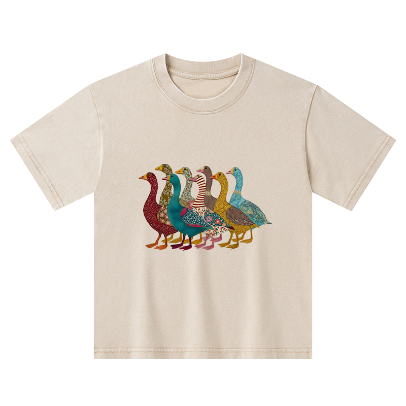 Tokyo-Tiger All Kinds Of Ducks Kids Washed T-Shirt