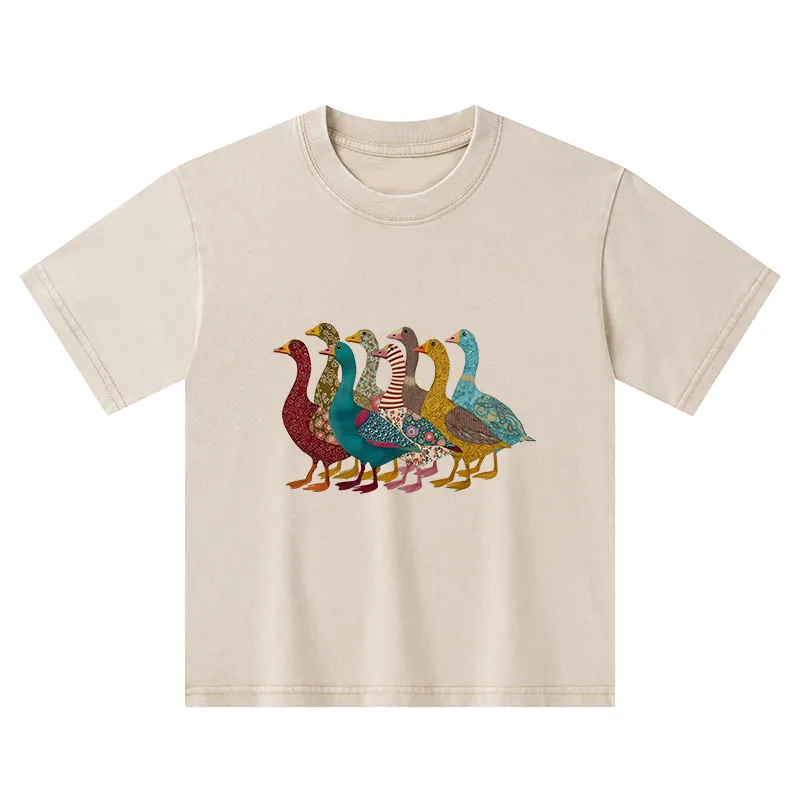 Tokyo-Tiger All Kinds Of Ducks Kids Washed T-Shirt