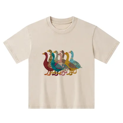 Tokyo-Tiger All Kinds Of Ducks Kids Washed T-Shirt