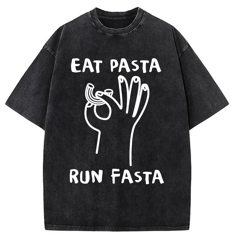 Tokyo-Tiger Eat Delicious Pasta Washed T-Shirt