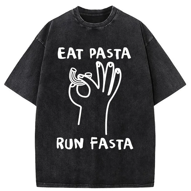 Tokyo-Tiger Eat Delicious Pasta Washed T-Shirt