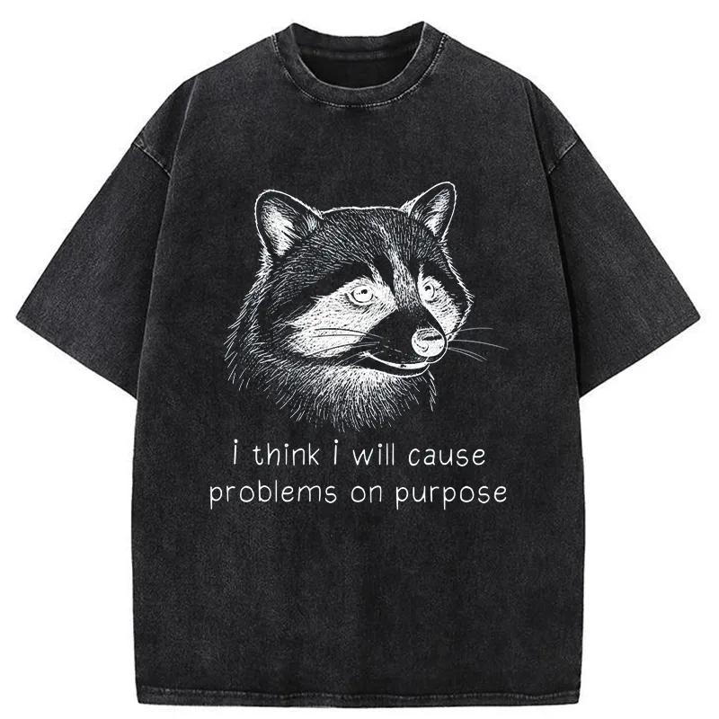 Tokyo-Tiger Stupid Raccoon Washed T-Shirt