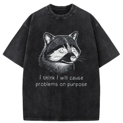 Tokyo-Tiger Stupid Raccoon Washed T-Shirt
