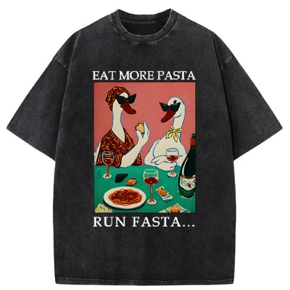Tokyo-Tiger Eat More Pizza Washed T-Shirt